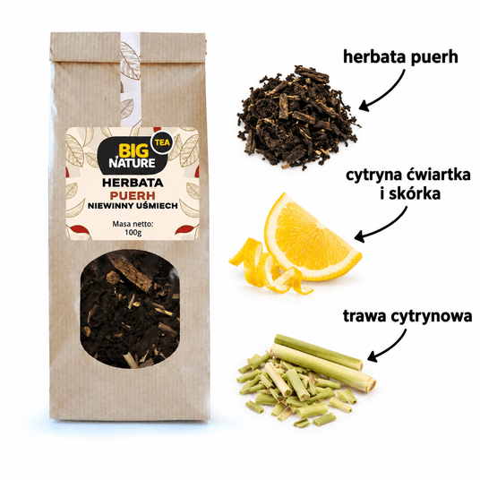 Herbata PUERH NIEWINNY UŚMIECH 100g -zdjęcie numer 2