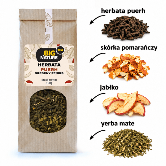 Herbata PUERH SREBRNY FENIKS 100g -zdjęcie numer 2