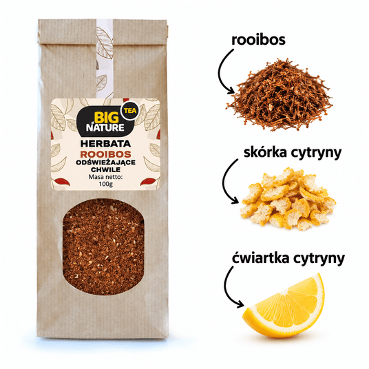 Herbata ROOIBOS ODŚWIEŻAJĄCE CHWILE 100g -zdjęcie numer 2