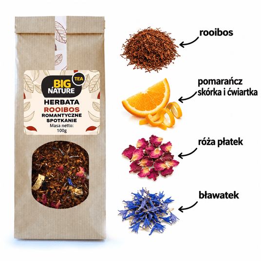 Herbata ROOIBOS ROMANTYCZNE SPOTKANIE 100g -zdjęcie numer 2