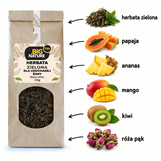 Herbata zielona DLA UKOCHANEJ ŻONY 100g -zdjęcie numer 2