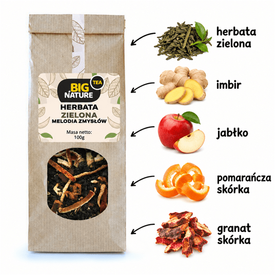 Herbata zielona GUNPOWDER MELODIA ZMYSŁÓW 100g -zdjęcie numer 2