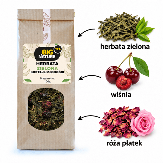 Herbata zielona KOKTAJL MŁODOŚCI 100g -zdjęcie numer 2