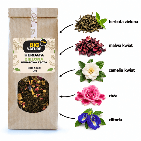 Herbata zielona KWIATOWA TĘCZA 100g -zdjęcie numer 2