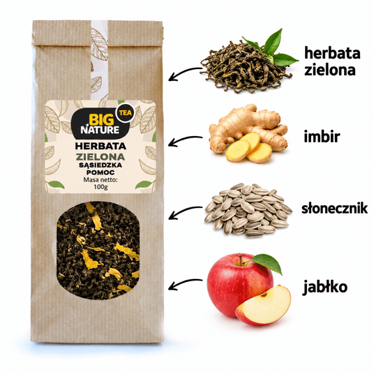 Herbata zielona SĄSIEDZKA POMOC 100g -zdjęcie numer 2