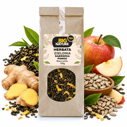 Herbata zielona SĄSIEDZKA POMOC 100g -zdjęcie numer 1