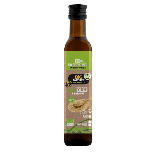 Olej sezamowy BIO tłoczony na zimno 500ml -zdjęcie numer 1