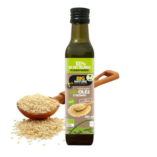 Olej sezamowy tłoczony na zimno BIO 250ml -zdjęcie numer 1