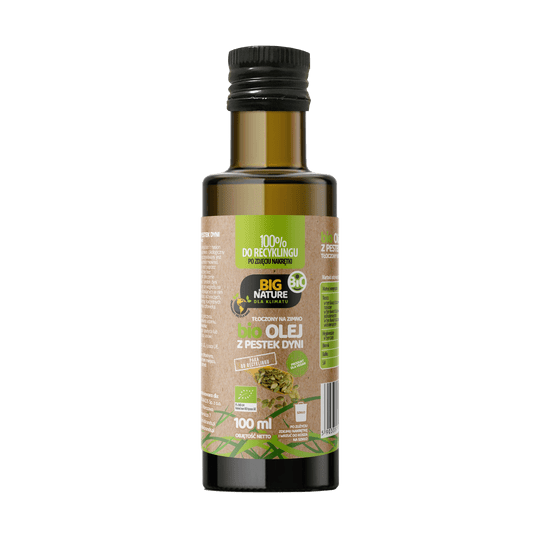 Olej z pestek dyni BIO tłoczony na zimno 100ml -zdjęcie numer 1