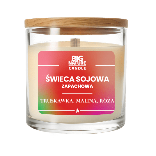 Świeca soj. zap. TRUSKAWKA-MALINA-RÓŻA 225g -zdjęcie numer 1