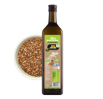 Olej lniany BIO tłoczony na zimno 1L