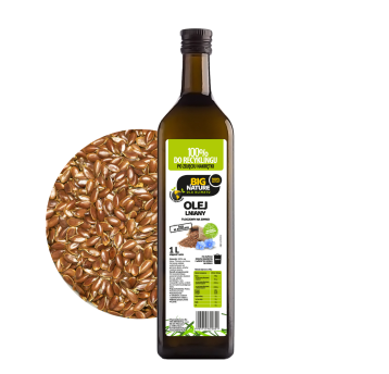 Olej lniany tłoczony na zimno 1L