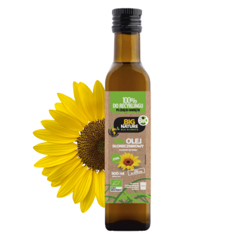 Olej słonecznikowy tłoczony na zimno BIO 500ml