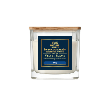 Świeca soj. masaż VELVET FLAME (Black Op.) 80g