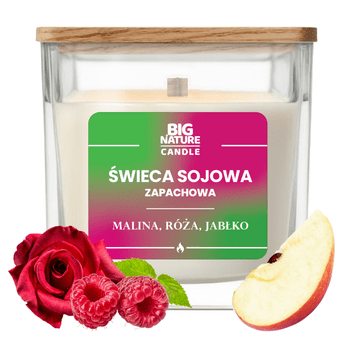 Świeca soj. zap. MALINA-RÓŻA-JABŁKO 220g