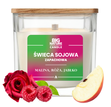 Świeca soj. zap. MALINA-RÓŻA-JABŁKO 220g