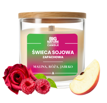 Świeca soj. zap. MALINA-RÓŻA-JABŁKO 225g