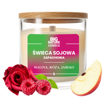 Świeca soj. zap. MALINA-RÓŻA-JABŁKO 225g