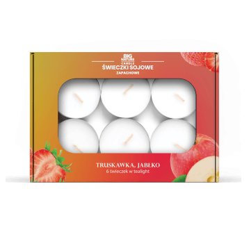 Świeczki soj. zap. teal. TRUSKAWKA-JABŁKO 60g